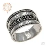 Voyage ring από ασήμι 925 με οξυντέ φινίρισμα και στριφτό σχέδιο BF05.00028