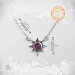 Sterling-silver-925-harmony-sun-necklace-10mm-round-amethyst-4mm-dainty-elegant-jewelry-feminine-accessory-shiny-finish-gift-idea