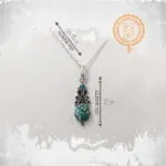 Μενταγιόν Turquoise Temple Necklace από ασήμι 925 με ημιπολύτιμες πέτρες τυρκουάζ και ασημένια 925 αλυσίδα 45cm