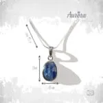 Opal Tear Necklace από ασήμι 925 με φυσική μπλε οπάλ πέτρα σε οβάλ κοπή
