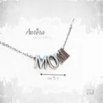 Ατσάλινο κολιέ Pure Mom Necklace με αλυσίδα 45cm και στοιχείο “MOM” 9mm, ιδανικό δώρο για μητέρα