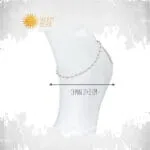 Ατσάλινο βραχιόλι ποδιού Luna Pearl Silver με λευκές πέρλες 5mm