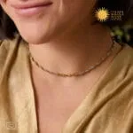 Δίχρωμη ατσάλινη αλυσίδα Twist Chain με στριφτή πλέξη ψαροκόκκαλο 2.8mm σε χρυσό και ασημί χρώμα, μήκους 40+5cm.