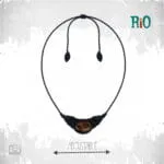 Χειροποίητο μακραμέ κολιέ Jaguar Eye Necklace με φυσικό Μάτι της Τίγρης
