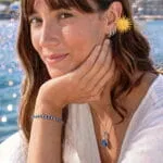 Marine Luxe Bracelet, ατσάλινο βραχιόλι Ωμέγα με μπλε σμάλτο 4mm και προέκταση 17+3cm.