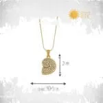 Nautilus Glow Necklace χρυσό ατσάλινο κολιέ με μενταγιόν ναυτίλο και λαμπερές πέτρες