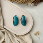 Aqua Mirage Earrings ατσάλινα σκουλαρίκια με μπλε ακρυλική πέτρα