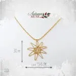 Χρυσό ατσάλινο κολιέ Helios Spiral Necklace με μενταγιόν ήλιο και σπείρα στο κέντρο