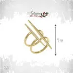 Parallel Edge Ring – Ατσάλινο δαχτυλίδι με παράλληλες μπάρες 41 mm σε χρυσό χρώμα