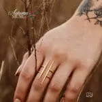 Parallel Edge Ring – Ατσάλινο δαχτυλίδι με παράλληλες μπάρες 41 mm σε χρυσό χρώμα