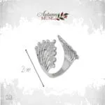 Royal Plume Ring, ατσάλινο δαχτυλίδι με σχέδιο βεντάλιες 21 mm