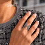Royal Plume Ring, ατσάλινο δαχτυλίδι με σχέδιο βεντάλιες 21 mm
