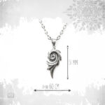 Ατσάλινο κολιέ Silver Flame με οξειδωμένο μενταγιόν φλόγα 51 mm και αλυσίδα 60 cm