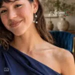 Silver Meadow Earrings, ασημένια σκουλαρίκια 925 με μαργαρίτες, 35 mm