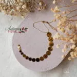 Solar Cascade Necklace ατσάλινο χρυσό κολιέ με κρεμαστούς δίσκους